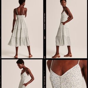 A&F Button-Through Tiered Midaxi Dress